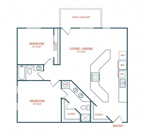 the first and third floor floor plan of a 1 bedroom apartment